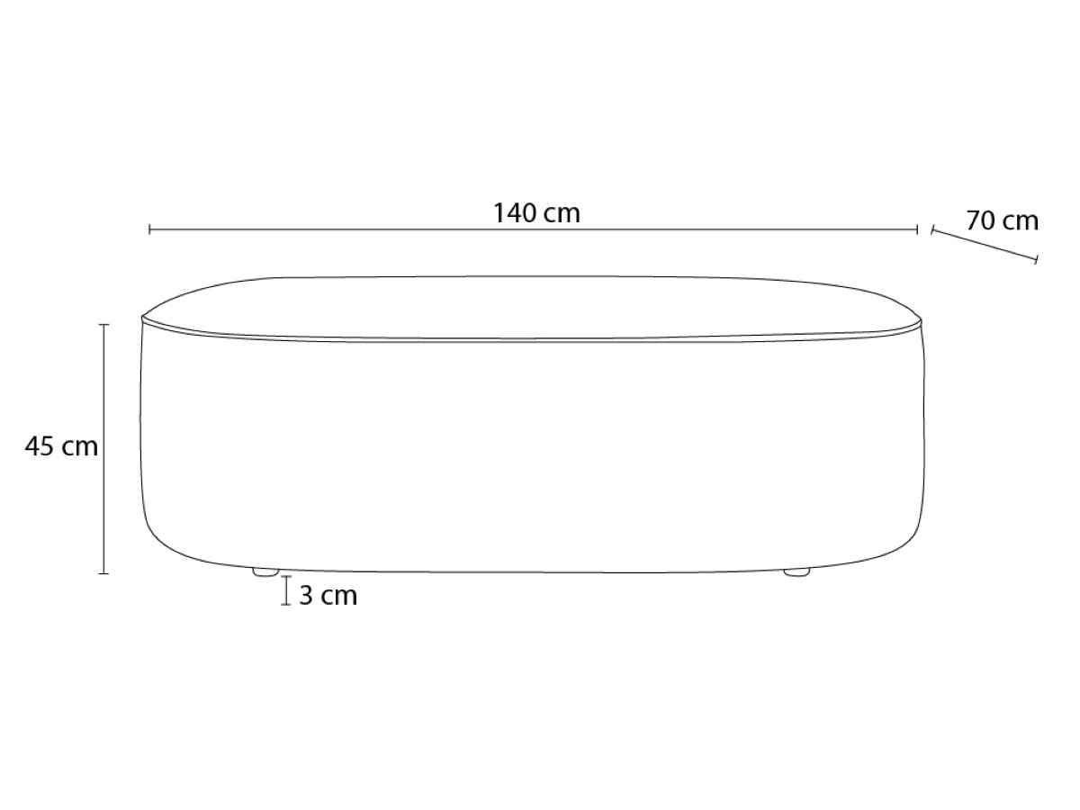 Pouf pour canapé modulable ROUSSEAU velours côtelé