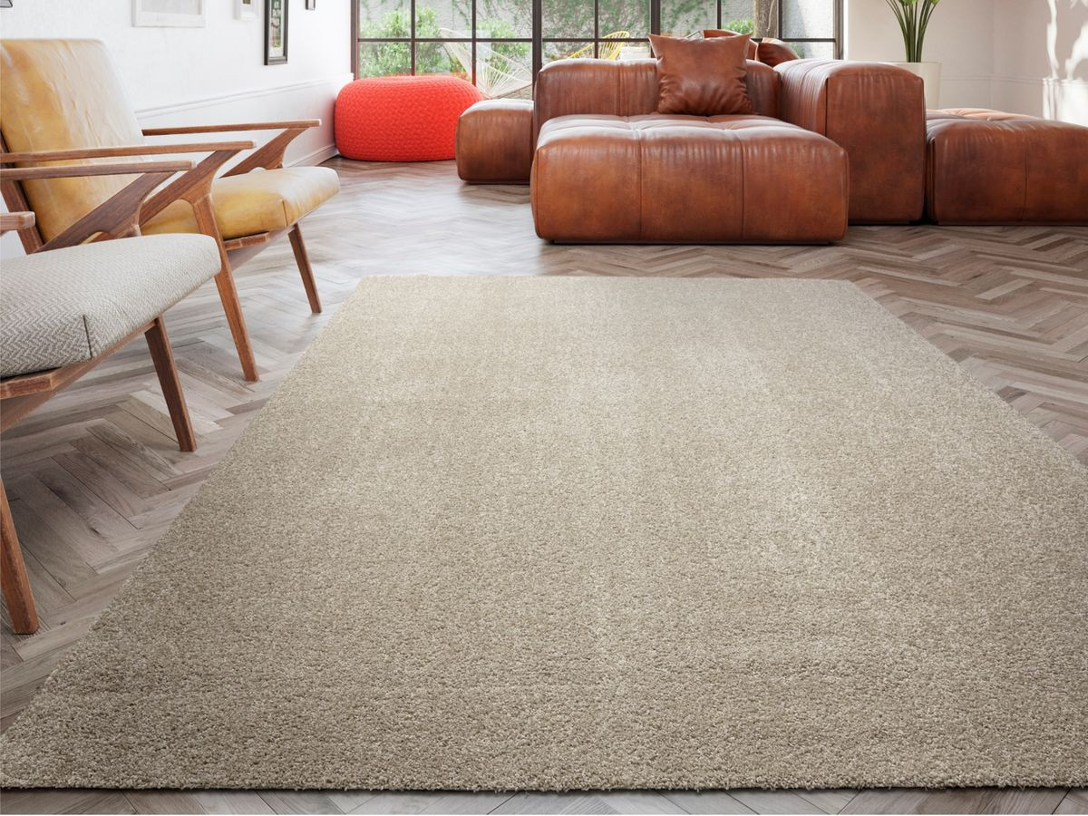 Wasbaar laagpolig vloerkleed MIREILLE effen