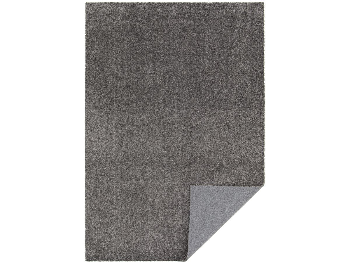 Tapis poils ras lavable MIREILLE uni gris foncé — vue 6