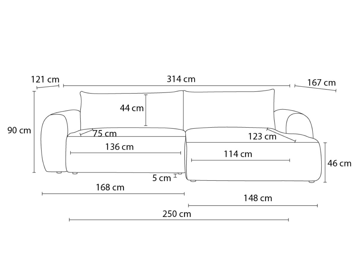 Canapé d'angle convertible coffre LUCIEN gros côtelé doux