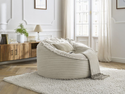Pouf ultra moelleux SOCRATE gros côtelé doux