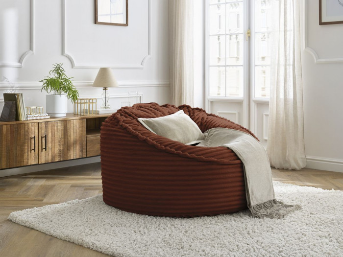 Pouf SOCRATE gros côtelé doux