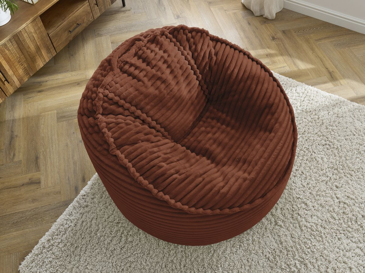 Canapé d'angle fixe EVEREST tissu chiné - Orange - Angle droit - 10 coussins