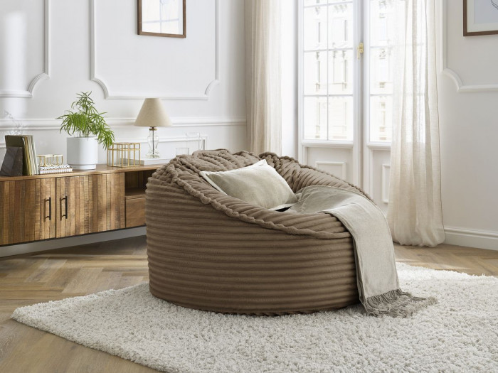 Pouf SOCRATE gros côtelé doux