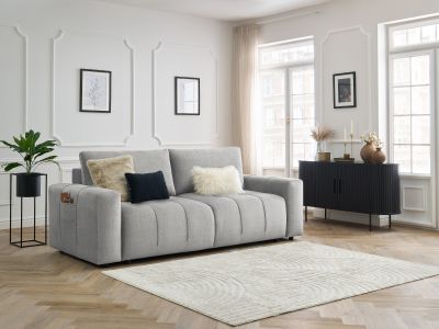 Canapé droit convertible coffre ARSENE tissu velours