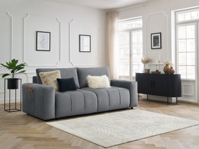 Canapé droit convertible coffre ARSENE tissu velours