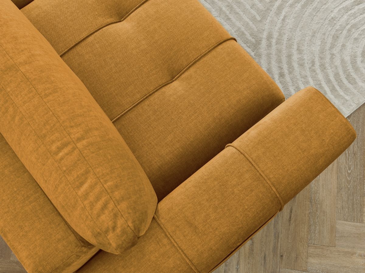 Canapé droit convertible coffre ARSENE tissu velours