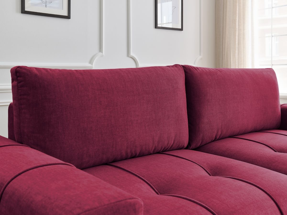 Canapé droit convertible coffre ARSENE tissu velours