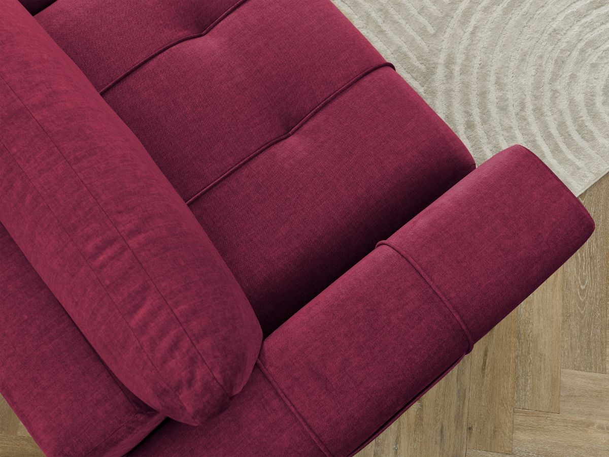 Canapé droit convertible coffre ARSENE tissu velours