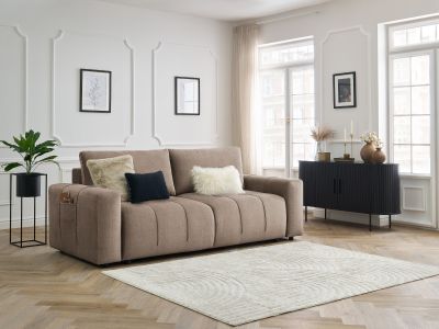 Canapé droit convertible coffre ARSENE tissu velours