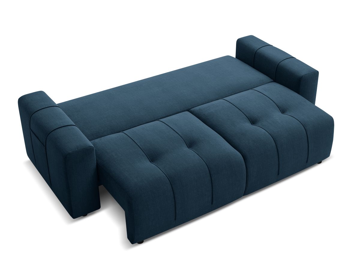 Canapé droit convertible coffre ARSENE tissu velours