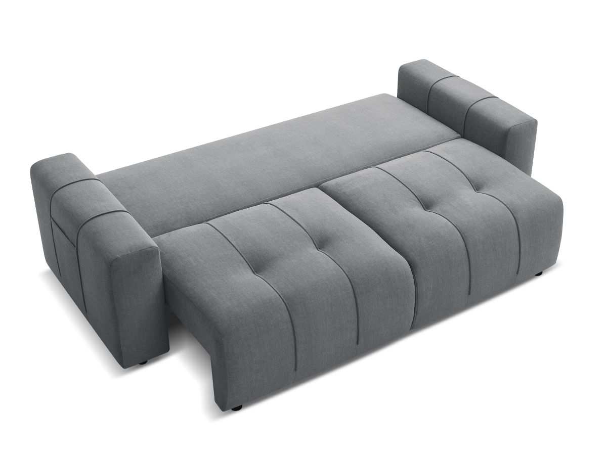 Canapé droit convertible coffre ARSENE tissu velours