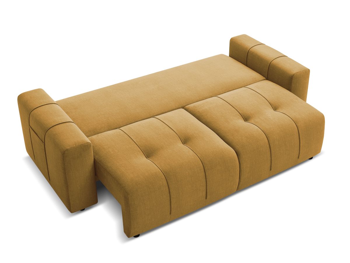 Canapé droit convertible coffre ARSENE tissu velours