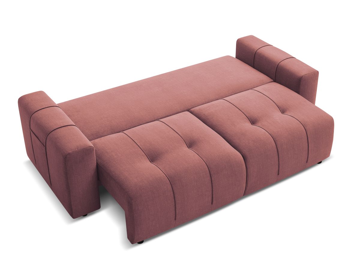 Canapé droit convertible coffre ARSENE tissu velours