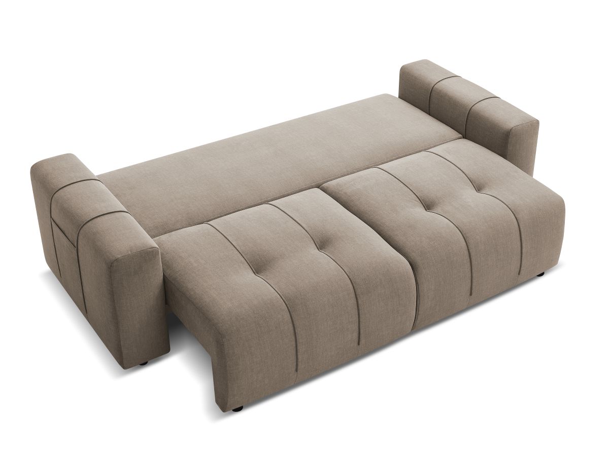 Canapé droit convertible coffre ARSENE tissu velours