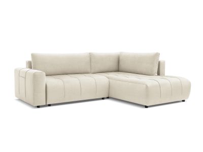 Canapé d'angle L convertible coffre ARSENE tissu velours