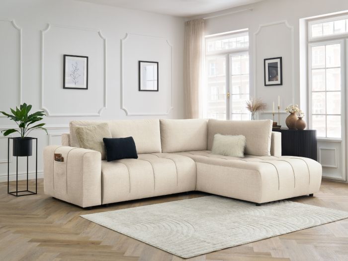 ARSENE Sofa w kształcie litery L z komodą