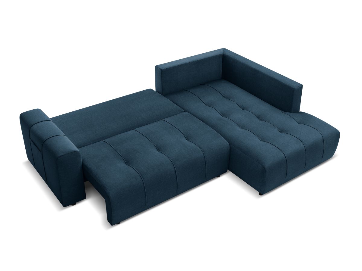 Canapé d'angle L convertible coffre ARSENE tissu velours