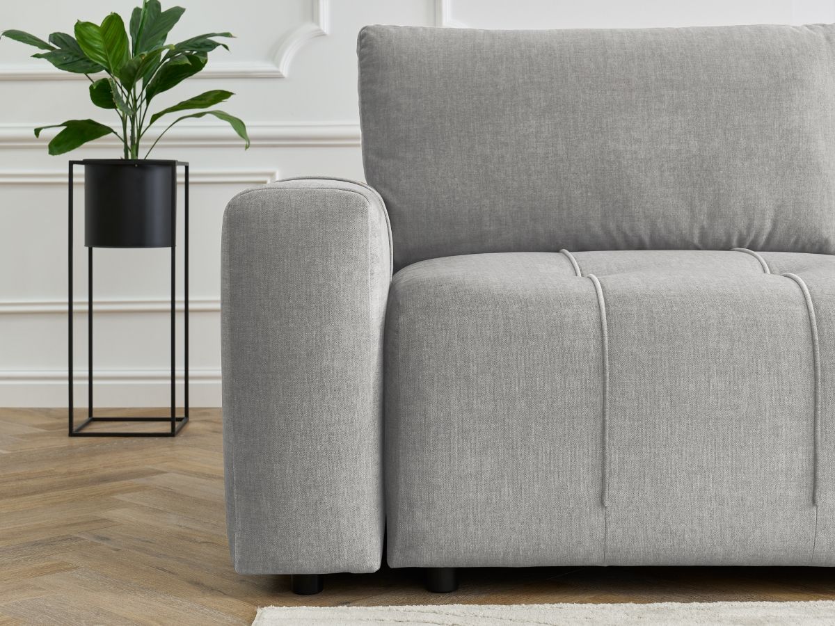 Canapé d'angle L convertible coffre ARSENE tissu velours