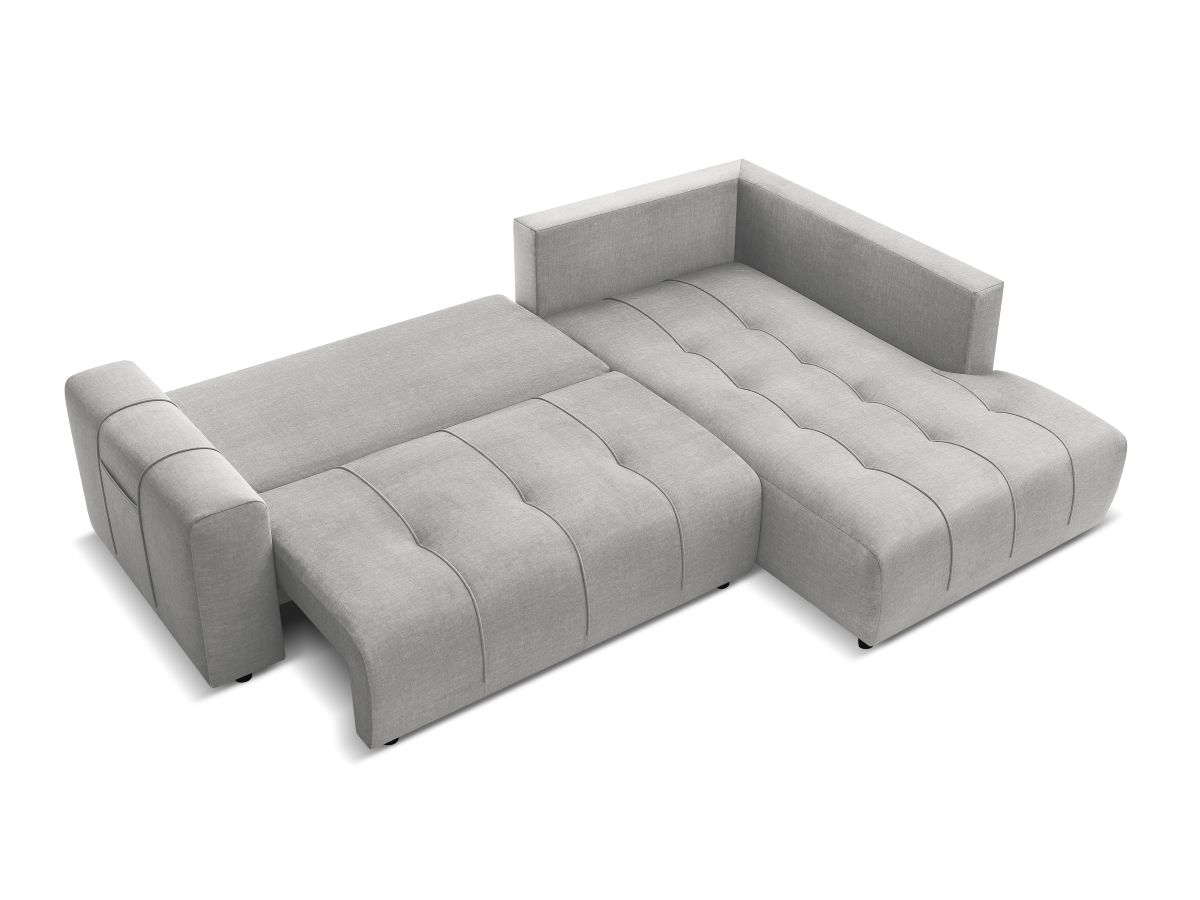 Canapé d'angle L convertible coffre ARSENE tissu velours