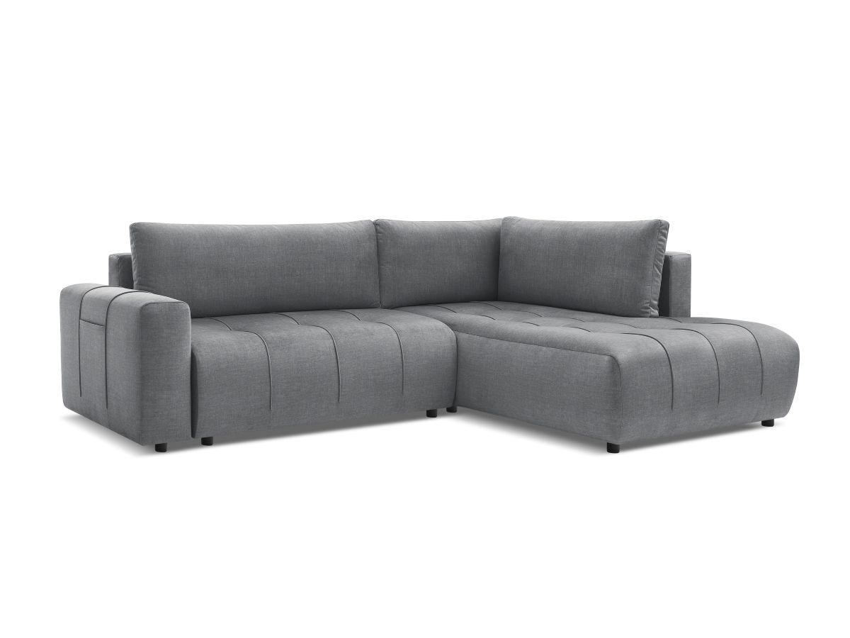 Canapé d'angle L convertible coffre ARSENE tissu velours