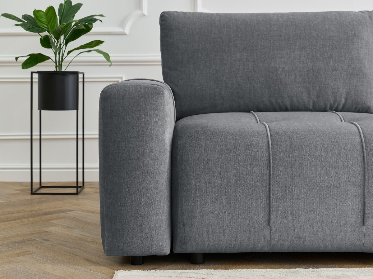 Canapé d'angle L convertible coffre ARSENE tissu velours