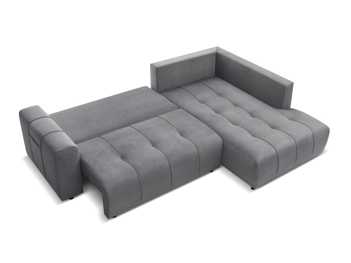 Canapé d'angle L convertible coffre ARSENE tissu velours
