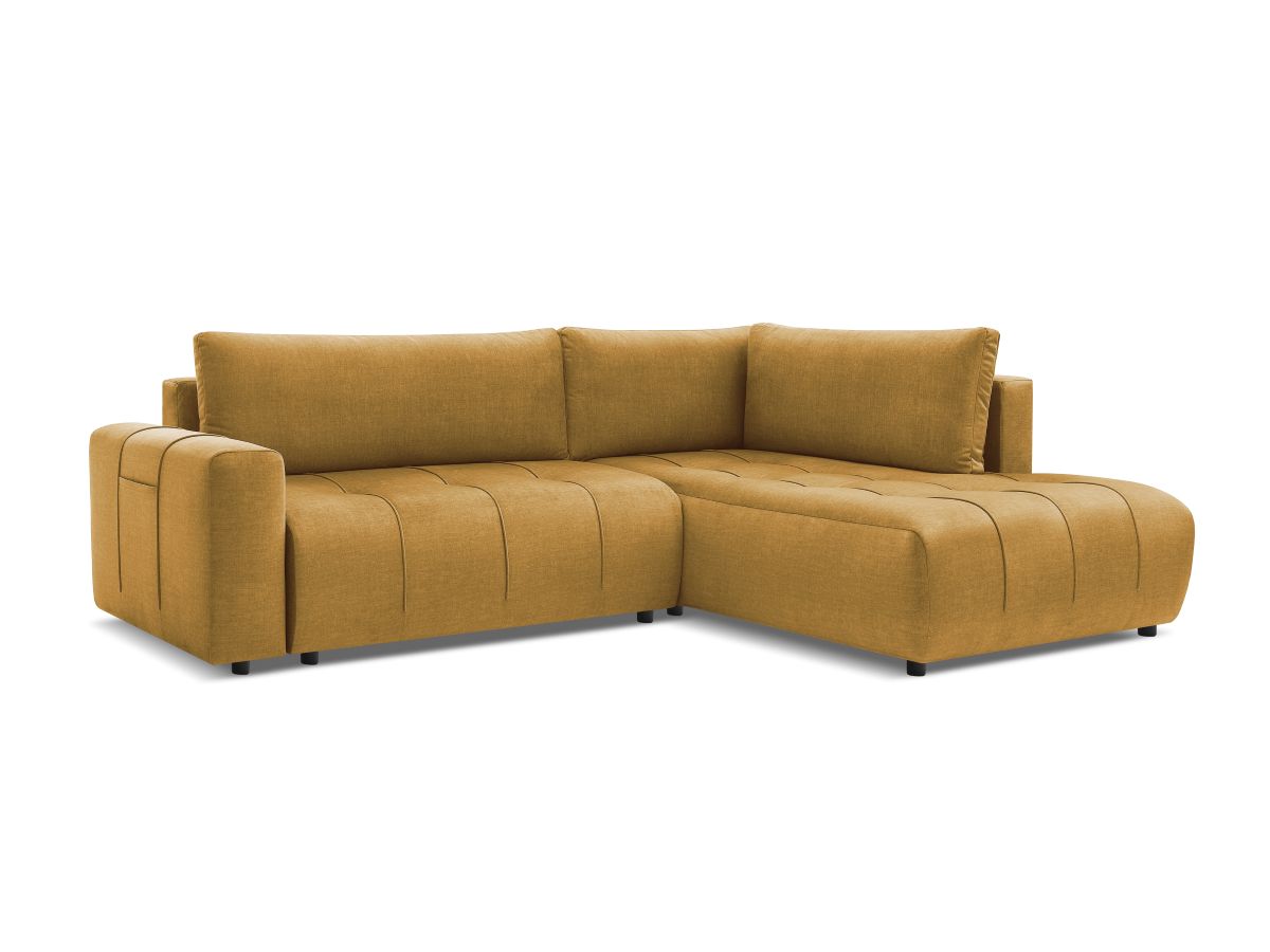 Canapé d'angle L convertible coffre ARSENE tissu velours