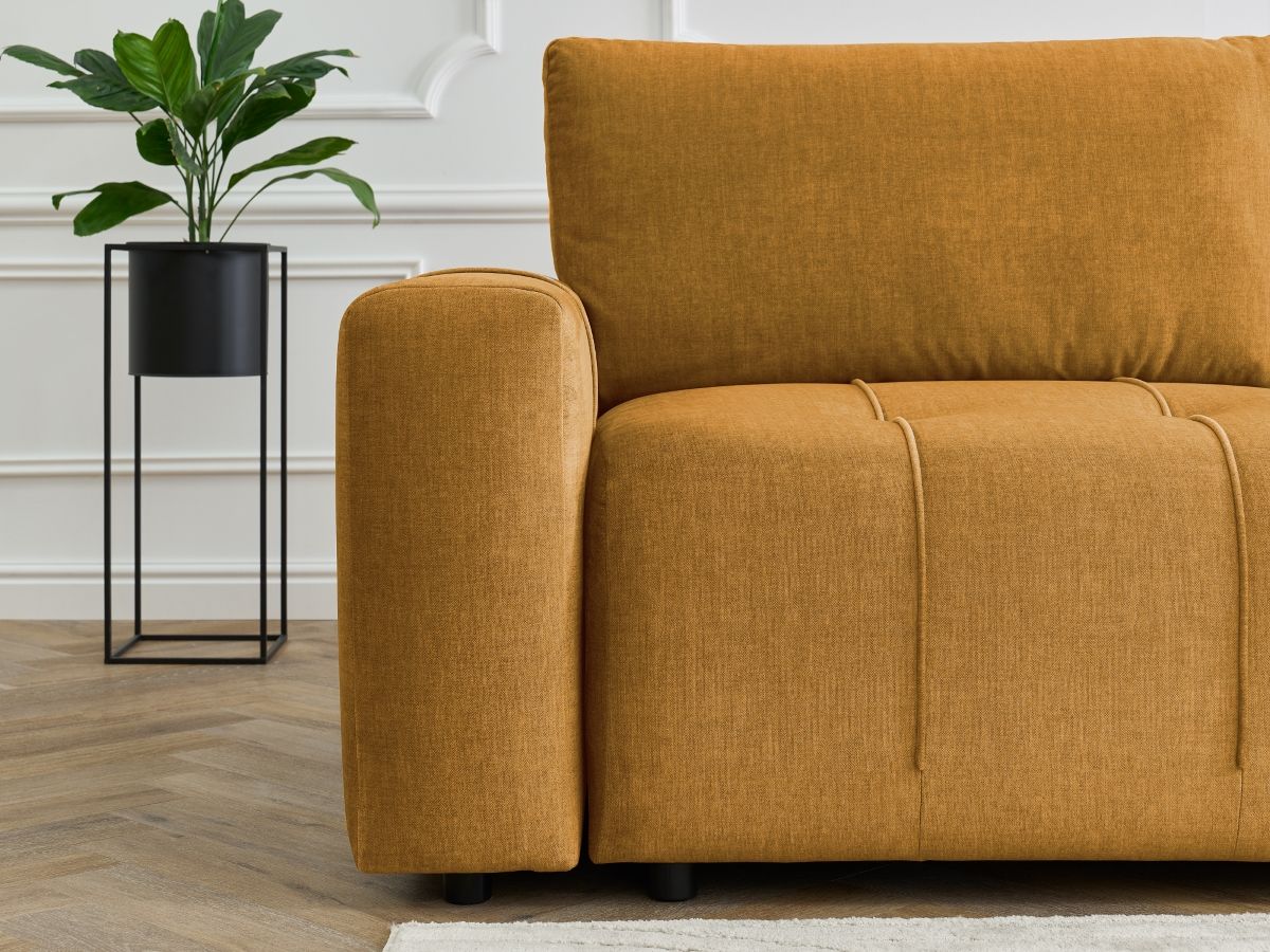 Canapé d'angle L convertible coffre ARSENE tissu velours