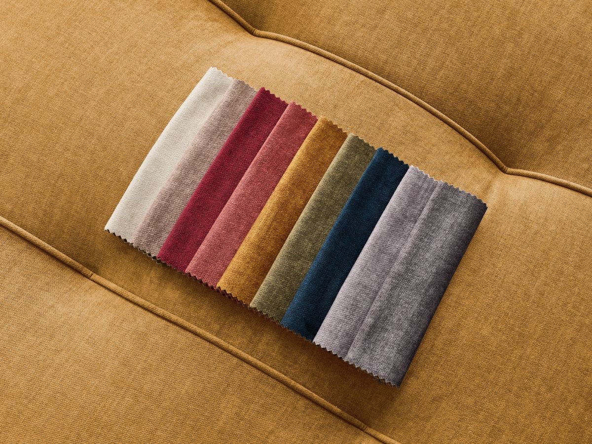 Canapé d'angle L convertible coffre ARSENE tissu velours
