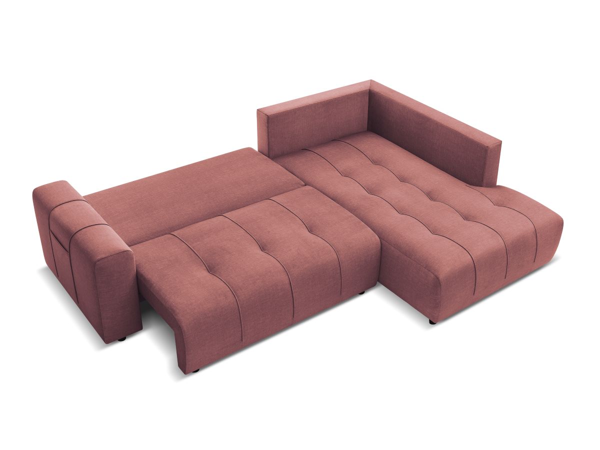 Canapé d'angle L convertible coffre ARSENE tissu velours