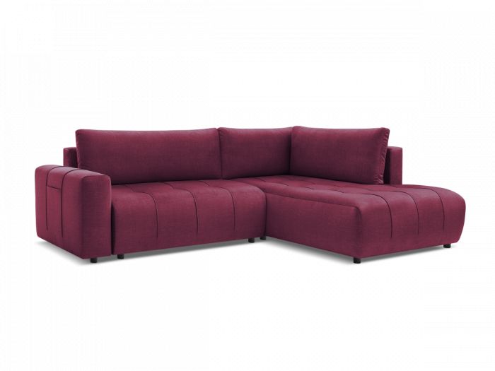 Canapé d'angle L convertible coffre ARSENE tissu velours