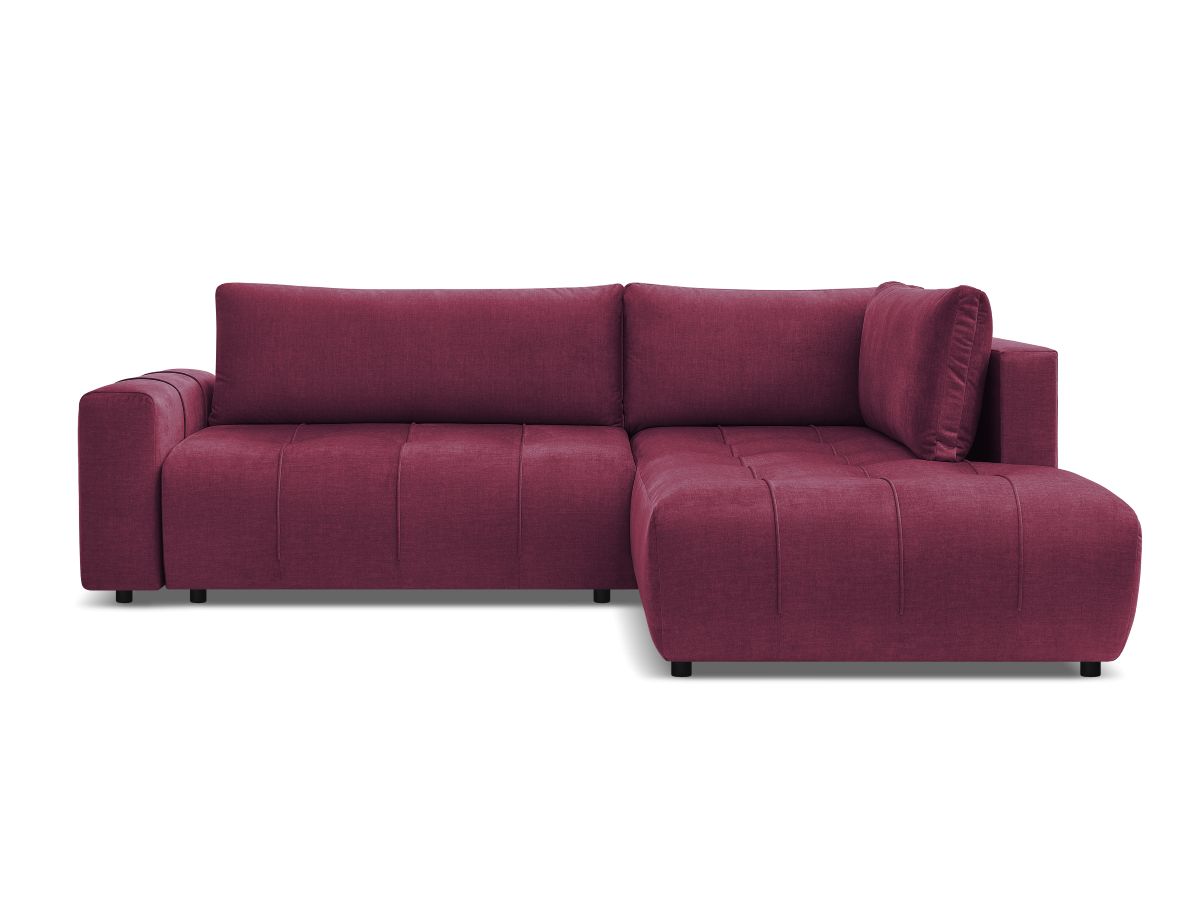 Canapé d'angle L convertible coffre ARSENE tissu velours