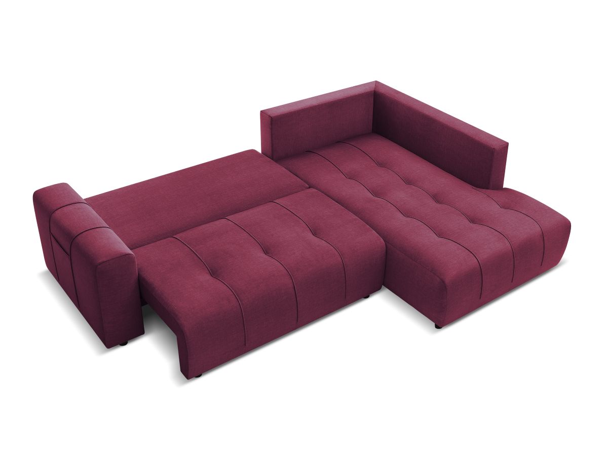 Canapé d'angle L convertible coffre ARSENE tissu velours