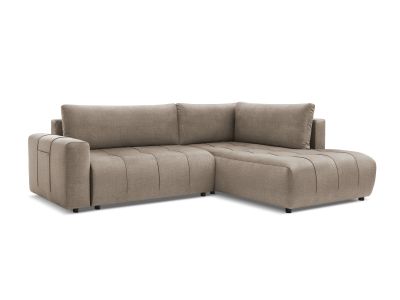 Canapé d'angle L convertible coffre ARSENE tissu velours