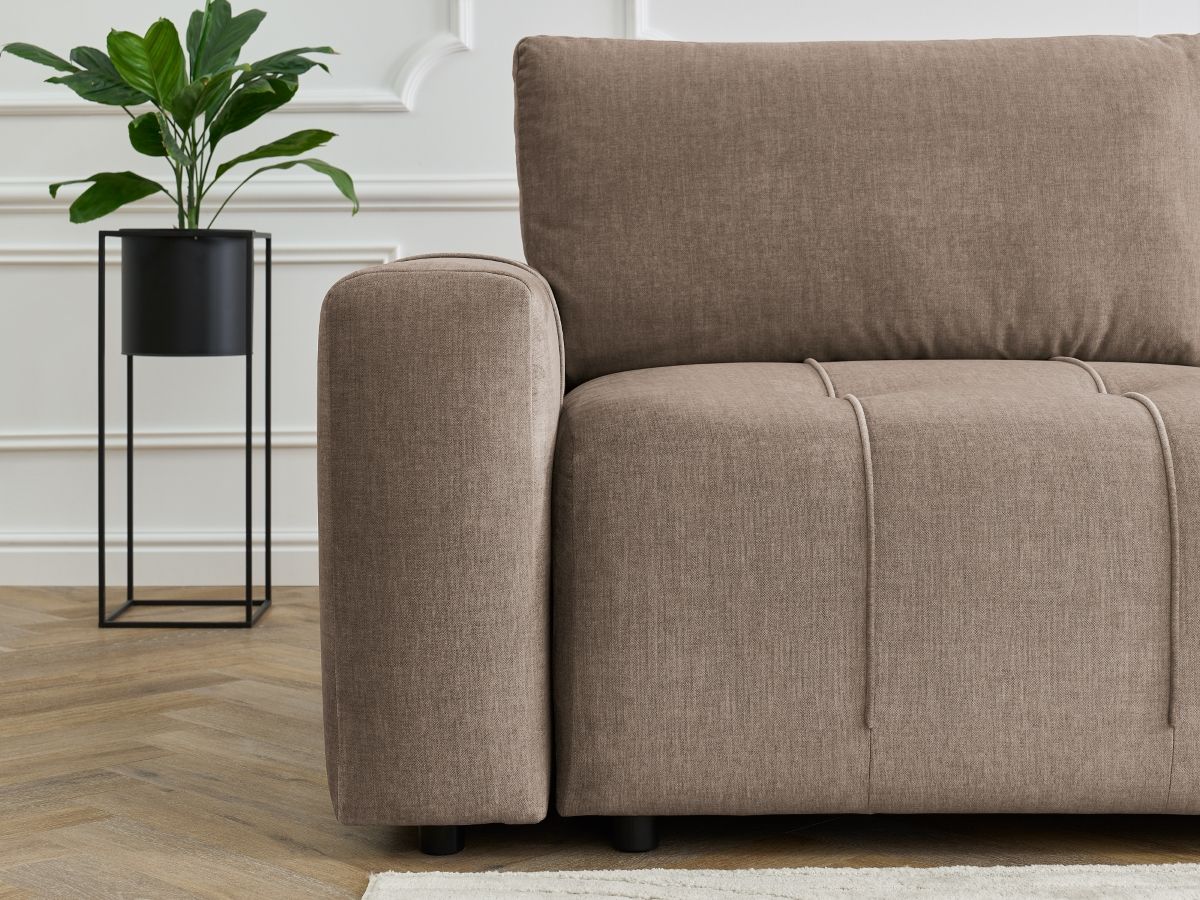 Canapé d'angle L convertible coffre ARSENE tissu velours