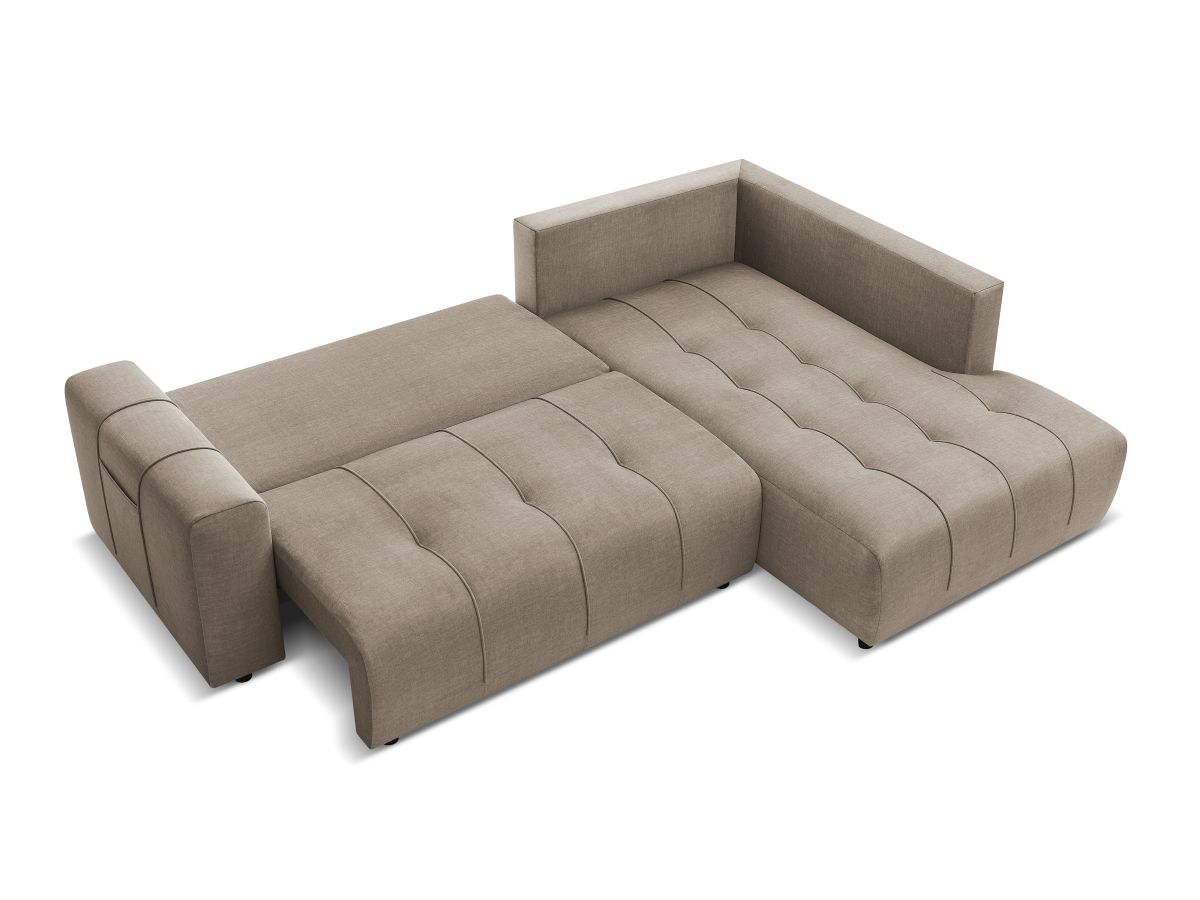 Canapé d'angle L convertible coffre ARSENE tissu velours