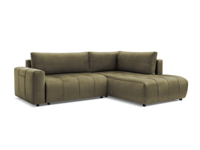 Canapé d'angle L convertible coffre ARSENE tissu velours