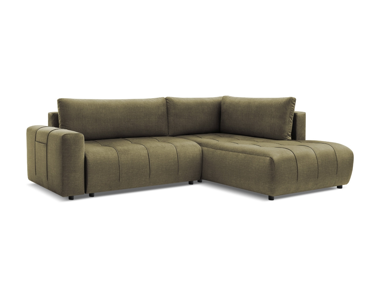 Canapé d'angle L convertible coffre ARSENE tissu velours