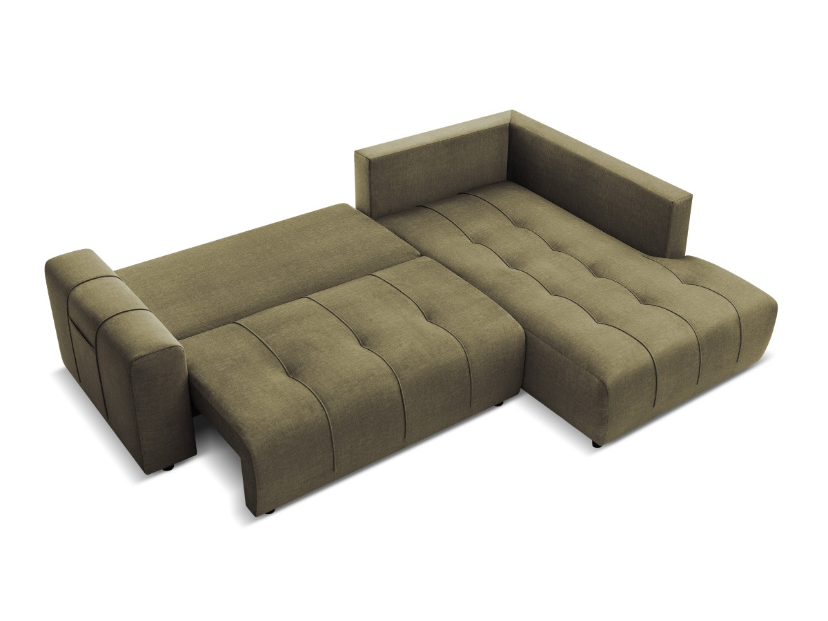 Canapé d'angle L convertible coffre ARSENE tissu velours