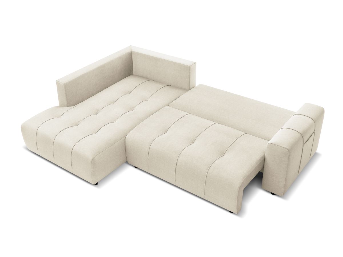 Canapé d'angle L convertible coffre ARSENE tissu velours