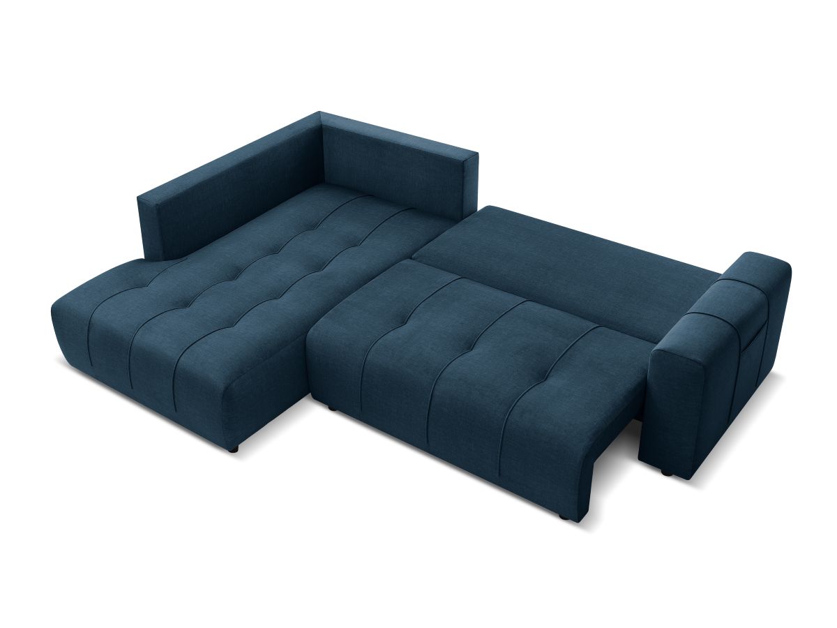 Canapé d'angle L convertible coffre ARSENE tissu velours