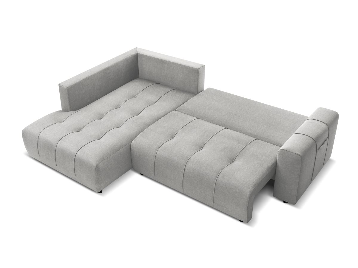 Canapé d'angle L convertible coffre ARSENE tissu velours