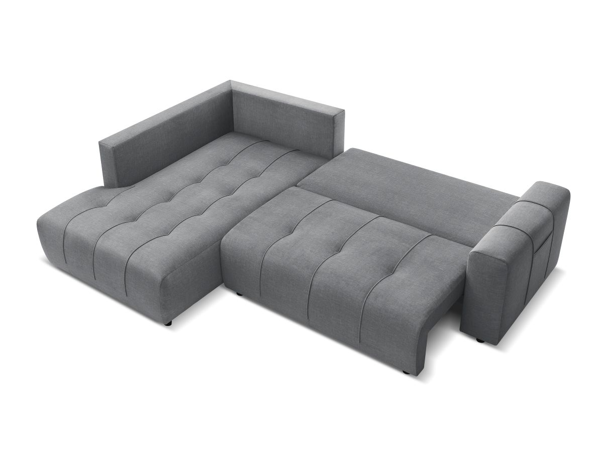 Canapé d'angle L convertible coffre ARSENE tissu velours
