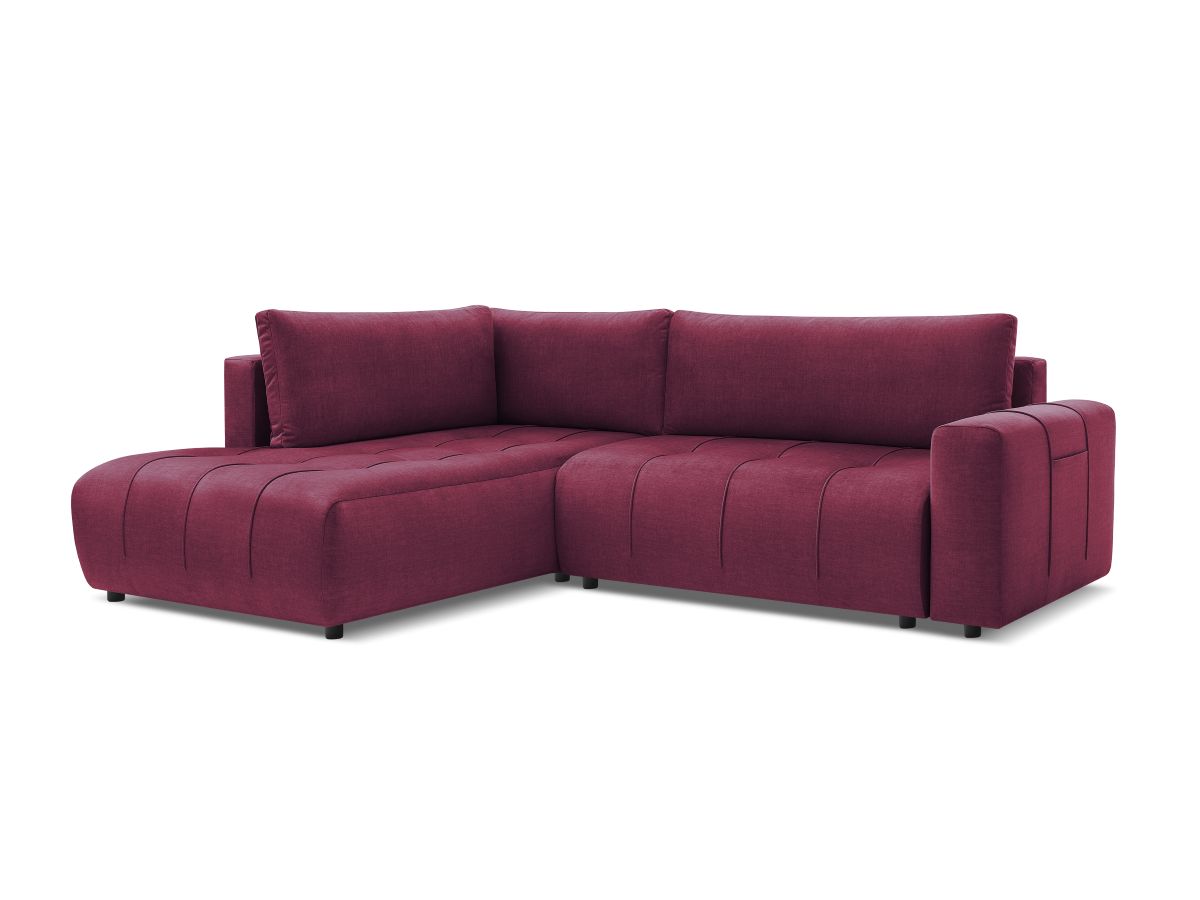 Canapé d'angle L convertible coffre ARSENE tissu velours