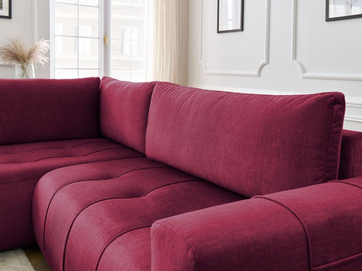 Canapé d'angle L convertible coffre ARSENE tissu velours