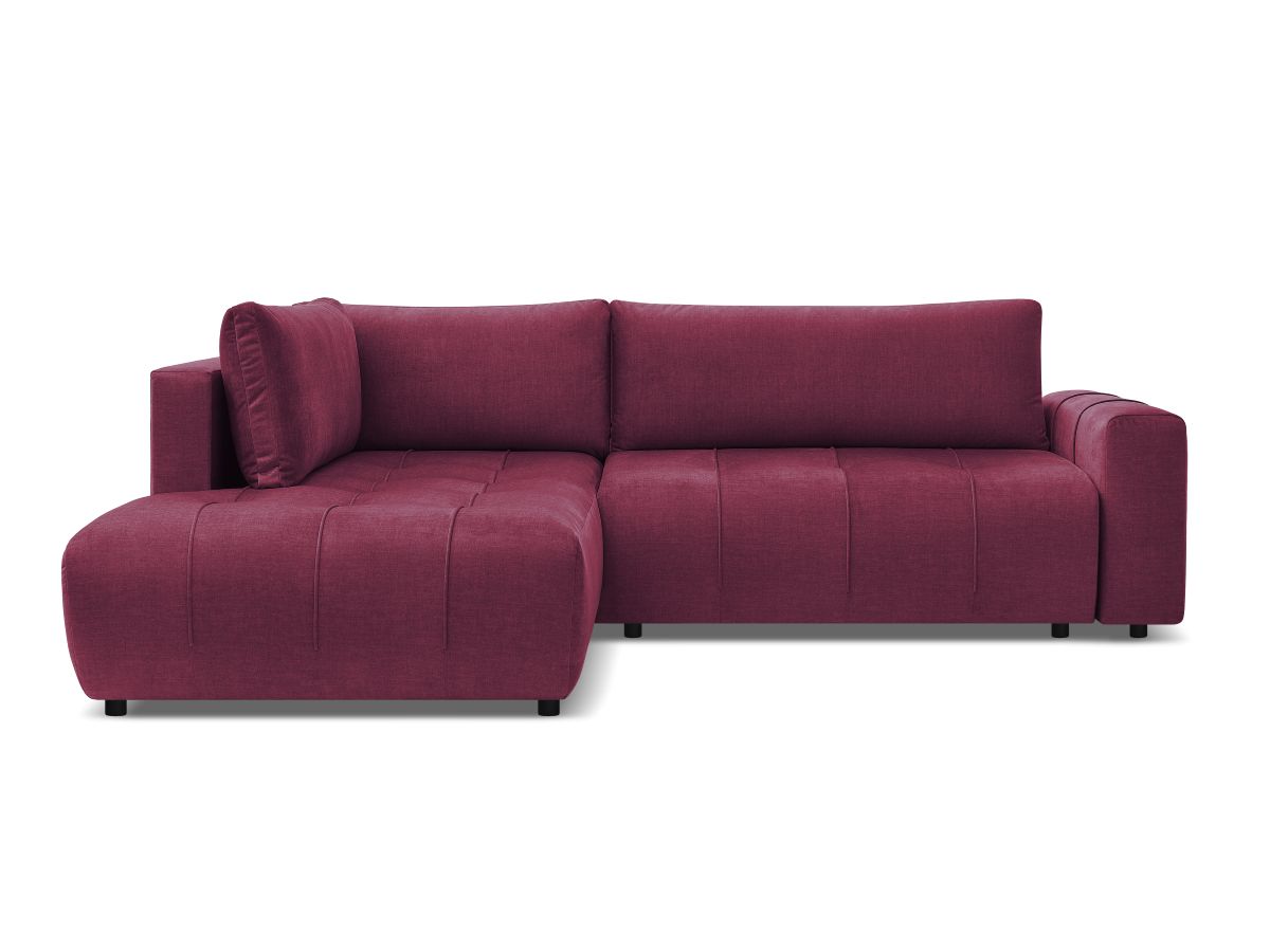 Canapé d'angle L convertible coffre ARSENE tissu velours