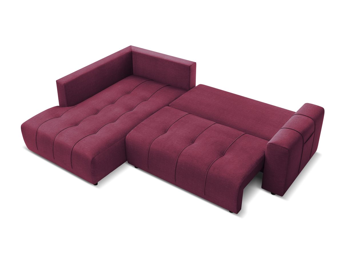 Canapé d'angle L convertible coffre ARSENE tissu velours