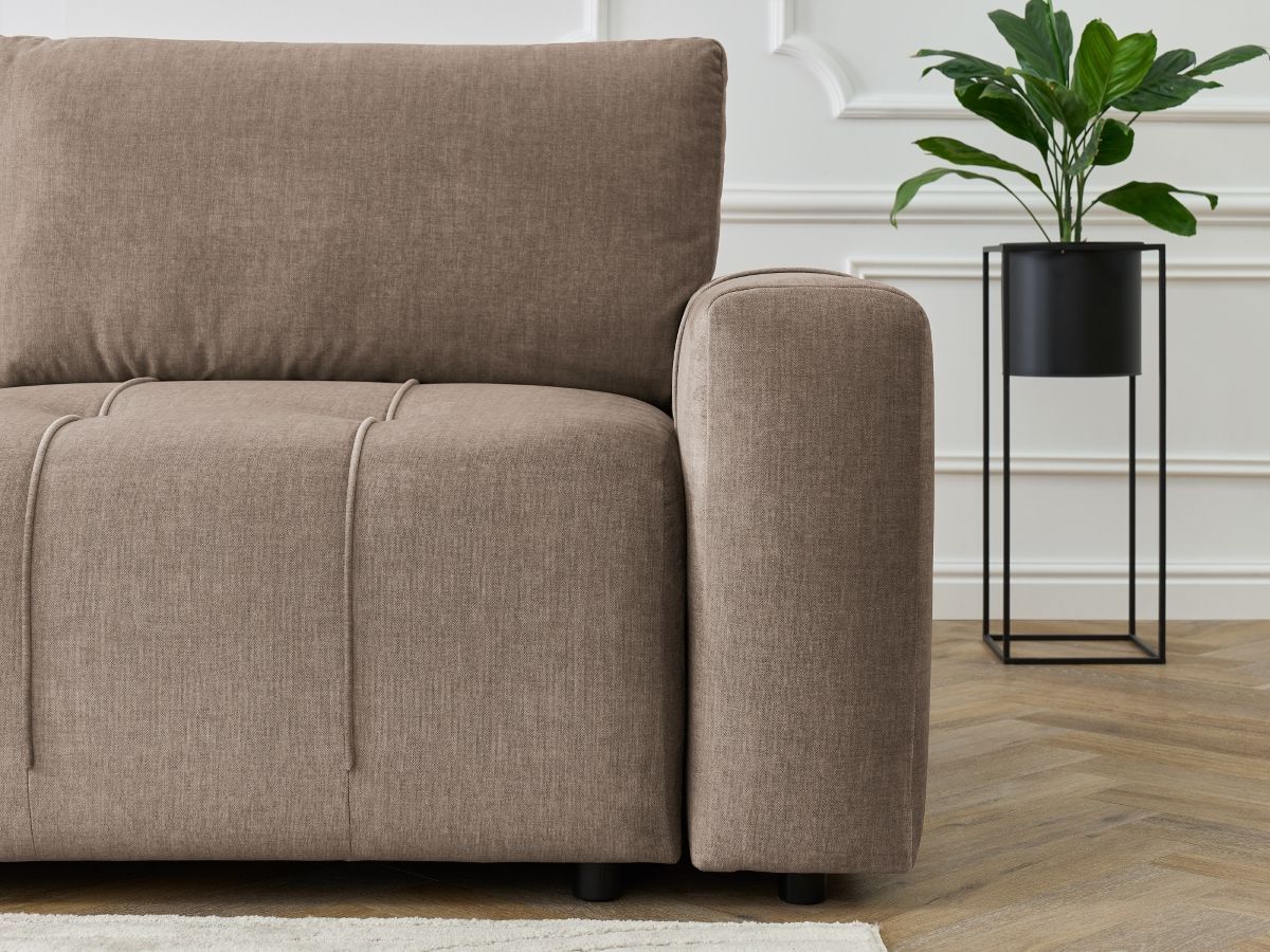 Canapé d'angle L convertible coffre ARSENE tissu velours