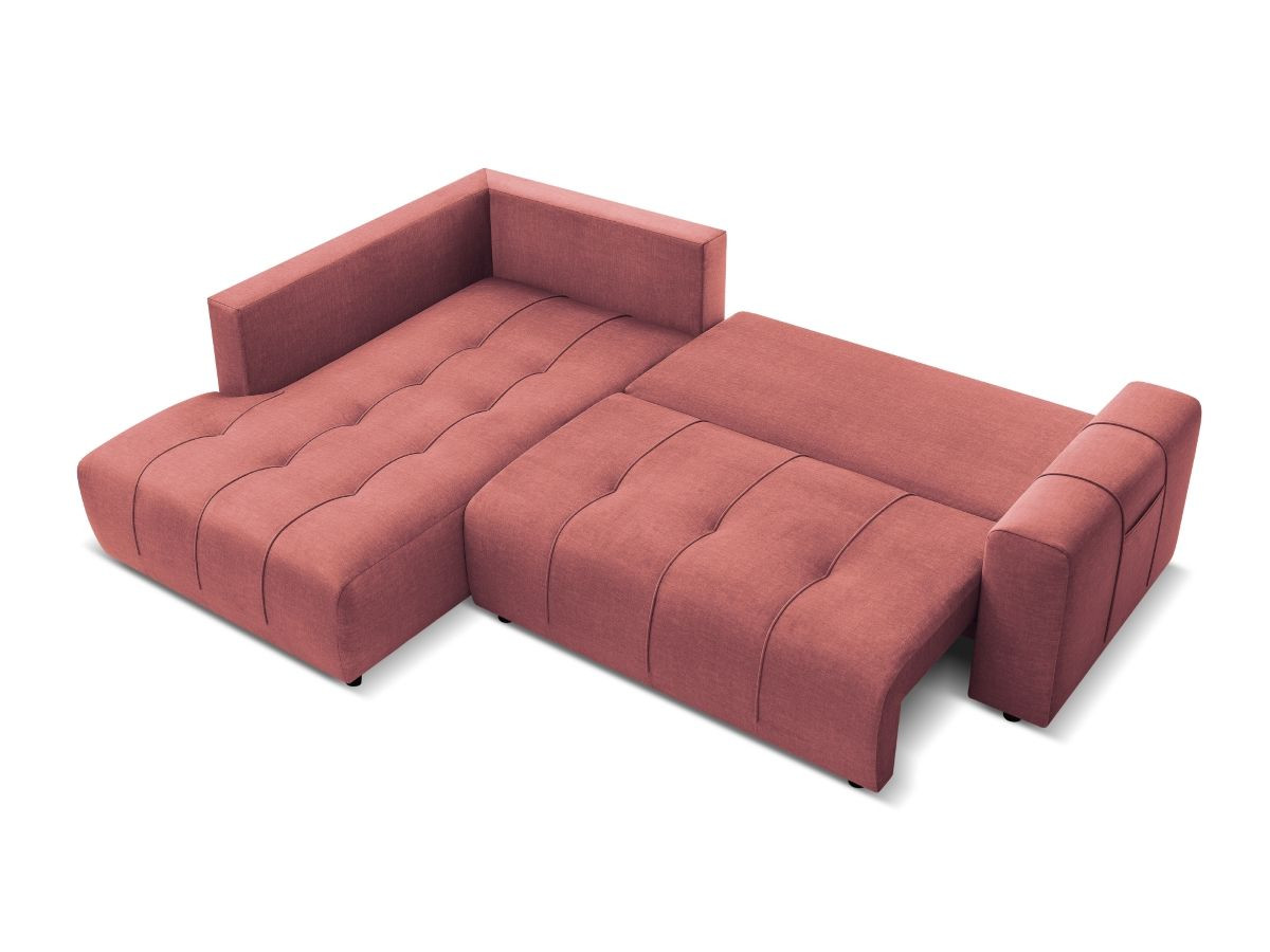Canapé d'angle L convertible coffre ARSENE tissu velours
